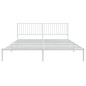 vidaXL Bettgestell mit Kopfteil Metall Weiß 193x203 cm vidaXL Bettgestell mit Kopfteil Metall Weiß 193x203 cm