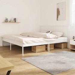vidaXL Bettgestell mit Kopfteil Metall Weiß 200x200 cm