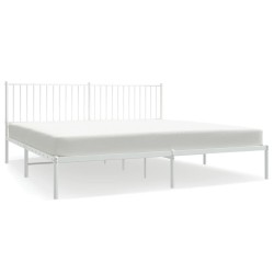 vidaXL Bettgestell mit Kopfteil Metall Weiß 200x200 cm
