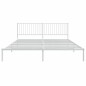 vidaXL Bettgestell mit Kopfteil Metall Weiß 200x200 cm vidaXL Bettgestell mit Kopfteil Metall Weiß 200x200 cm