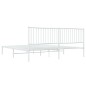 vidaXL Bettgestell mit Kopfteil Metall Weiß 200x200 cm vidaXL Bettgestell mit Kopfteil Metall Weiß 200x200 cm