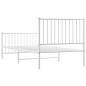 vidaXL Bettgestell mit Kopf- und Fußteil Metall Weiß 90x190 cm vidaXL Bettgestell mit Kopf- und Fußteil Metall Weiß 90x190 cm