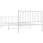 vidaXL Bettgestell mit Kopf- und Fußteil Metall Weiß 107x203 cm vidaXL Bettgestell mit Kopf- und Fußteil Metall Weiß 107x203 cm