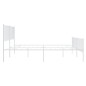 vidaXL Bettgestell mit Kopf- und Fußteil Metall Weiß 193x203 cm vidaXL Bettgestell mit Kopf- und Fußteil Metall Weiß 193x203 cm