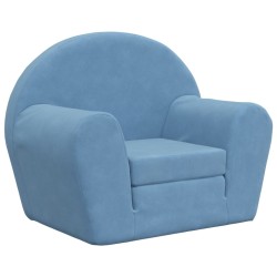 Schlafsofa für Kinder Blau Weicher Plüsch