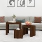 vidaXL Satztische 3 Stk. Braun Eichen-Optik Holzwerkstoff vidaXL Satztische 3 Stk. Braun Eichen-Optik Holzwerkstoff