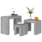 vidaXL Satztische 3 Stk. Grau Sonoma Holzwerkstoff vidaXL Satztische 3 Stk. Grau Sonoma Holzwerkstoff