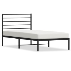 vidaXL Bettgestell mit Kopfteil Metall Schwarz 90x200 cm
