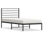 vidaXL Bettgestell mit Kopfteil Metall Schwarz 90x200 cm vidaXL Bettgestell mit Kopfteil Metall Schwarz 90x200 cm