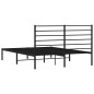 vidaXL Bettgestell mit Kopfteil Metall Schwarz 140x200 cm vidaXL Bettgestell mit Kopfteil Metall Schwarz 140x200 cm