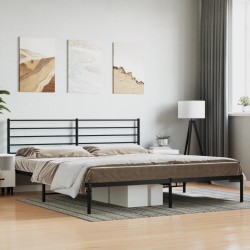 vidaXL Bettgestell mit Kopfteil Metall Schwarz 183x213 cm