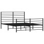 vidaXL Bettgestell mit Kopf- und Fußteil Metall Schwarz 140x190 cm vidaXL Bettgestell mit Kopf- und Fußteil Metall Schwarz 140x190 cm
