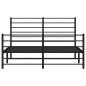vidaXL Bettgestell mit Kopf- und Fußteil Metall Schwarz 140x190 cm vidaXL Bettgestell mit Kopf- und Fußteil Metall Schwarz 140x190 cm