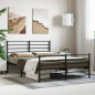 vidaXL Bettgestell mit Kopf- und Fußteil Metall Schwarz 150x200 cm vidaXL Bettgestell mit Kopf- und Fußteil Metall Schwarz 150x200 cm