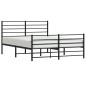 vidaXL Bettgestell mit Kopf- und Fußteil Metall Schwarz 150x200 cm vidaXL Bettgestell mit Kopf- und Fußteil Metall Schwarz 150x200 cm