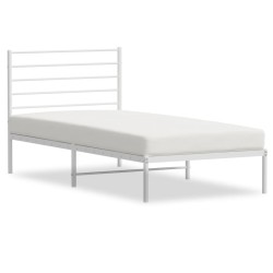 vidaXL Bettgestell mit Kopfteil Metall Weiß 107x203 cm