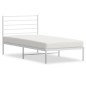 vidaXL Bettgestell mit Kopfteil Metall Weiß 107x203 cm vidaXL Bettgestell mit Kopfteil Metall Weiß 107x203 cm