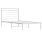 vidaXL Bettgestell mit Kopfteil Metall Weiß 107x203 cm vidaXL Bettgestell mit Kopfteil Metall Weiß 107x203 cm