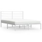 vidaXL Bettgestell mit Kopfteil Metall Weiß 135x190 cm vidaXL Bettgestell mit Kopfteil Metall Weiß 135x190 cm