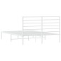 vidaXL Bettgestell mit Kopfteil Metall Weiß 135x190 cm vidaXL Bettgestell mit Kopfteil Metall Weiß 135x190 cm