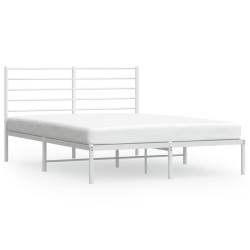 vidaXL Bettgestell mit Kopfteil Metall Weiß 140x200 cm