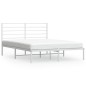 vidaXL Bettgestell mit Kopfteil Metall Weiß 140x200 cm vidaXL Bettgestell mit Kopfteil Metall Weiß 140x200 cm