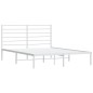 vidaXL Bettgestell mit Kopfteil Metall Weiß 140x200 cm vidaXL Bettgestell mit Kopfteil Metall Weiß 140x200 cm