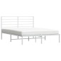 vidaXL Bettgestell mit Kopfteil Metall Weiß 150x200 cm vidaXL Bettgestell mit Kopfteil Metall Weiß 150x200 cm