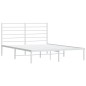 vidaXL Bettgestell mit Kopfteil Metall Weiß 160x200 cm vidaXL Bettgestell mit Kopfteil Metall Weiß 160x200 cm