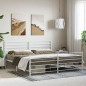 vidaXL Bettgestell mit Kopf- und Fußteil Metall Weiß 193x203 cm vidaXL Bettgestell mit Kopf- und Fußteil Metall Weiß 193x203 cm