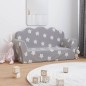vidaXL Kindersofa 2-Sitzer Hellgrau mit Sternen Weich Plüsch vidaXL Kindersofa 2-Sitzer Hellgrau mit Sternen Weich Plüsch