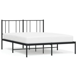 vidaXL Bettgestell mit Kopfteil Metall Schwarz 120x190 cm