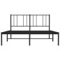 vidaXL Bettgestell mit Kopfteil Metall Schwarz 135x190 cm vidaXL Bettgestell mit Kopfteil Metall Schwarz 135x190 cm