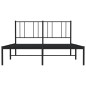 vidaXL Bettgestell mit Kopfteil Metall Schwarz 140x190 cm vidaXL Bettgestell mit Kopfteil Metall Schwarz 140x190 cm