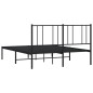 vidaXL Bettgestell mit Kopfteil Metall Schwarz 140x190 cm vidaXL Bettgestell mit Kopfteil Metall Schwarz 140x190 cm