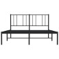 vidaXL Bettgestell mit Kopfteil Metall Schwarz 160x200 cm vidaXL Bettgestell mit Kopfteil Metall Schwarz 160x200 cm