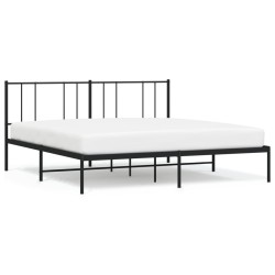 vidaXL Bettgestell mit Kopfteil Metall Schwarz 183x213 cm