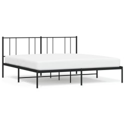 vidaXL Bettgestell mit Kopfteil Metall Schwarz 200x200 cm