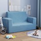 Kindersofa 2-Sitzer Blau Weich Plüsch Kindersofa 2-Sitzer Blau Weich Plüsch