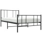 vidaXL Bettgestell mit Kopf- und Fußteil Metall Schwarz 75x190 cm vidaXL Bettgestell mit Kopf- und Fußteil Metall Schwarz 75x190 cm