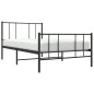 vidaXL Bettgestell mit Kopf- und Fußteil Metall Schwarz 90x190 cm vidaXL Bettgestell mit Kopf- und Fußteil Metall Schwarz 90x190 cm