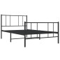 vidaXL Bettgestell mit Kopf- und Fußteil Metall Schwarz 90x190 cm vidaXL Bettgestell mit Kopf- und Fußteil Metall Schwarz 90x190 cm