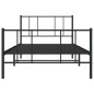 vidaXL Bettgestell mit Kopf- und Fußteil Metall Schwarz 90x190 cm vidaXL Bettgestell mit Kopf- und Fußteil Metall Schwarz 90x190 cm