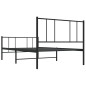vidaXL Bettgestell mit Kopf- und Fußteil Metall Schwarz 90x190 cm vidaXL Bettgestell mit Kopf- und Fußteil Metall Schwarz 90x190 cm