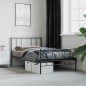 vidaXL Bettgestell mit Kopf- und Fußteil Metall Schwarz 100x190 cm vidaXL Bettgestell mit Kopf- und Fußteil Metall Schwarz 100x190 cm