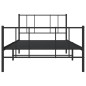 vidaXL Bettgestell mit Kopf- und Fußteil Metall Schwarz 100x190 cm vidaXL Bettgestell mit Kopf- und Fußteil Metall Schwarz 100x190 cm