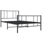 vidaXL Bettgestell mit Kopf- und Fußteil Metall Schwarz 107x203 cm vidaXL Bettgestell mit Kopf- und Fußteil Metall Schwarz 107x203 cm