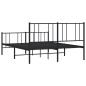 vidaXL Bettgestell mit Kopf- und Fußteil Metall Schwarz 120x190 cm vidaXL Bettgestell mit Kopf- und Fußteil Metall Schwarz 120x190 cm