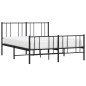 vidaXL Bettgestell mit Kopf- und Fußteil Metall Schwarz 140x190 cm vidaXL Bettgestell mit Kopf- und Fußteil Metall Schwarz 140x190 cm
