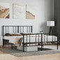 vidaXL Bettgestell mit Kopf- und Fußteil Metall Schwarz 150x200 cm vidaXL Bettgestell mit Kopf- und Fußteil Metall Schwarz 150x200 cm